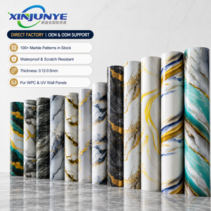 <span class=keywords><strong>Film</strong></span> de transfert thermique laminé, <span class=keywords><strong>film</strong></span> de décoration pour panneaux muraux, épaisseur 0,12-0,5 mm, design marbre, feuille de PVC pour pressage à chaud - Product Image 1