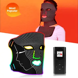 Flexible Silicone Infrared 660Nm 830Nm Red Light Therapy Neck Mask Led Facial Mask Silicone 7 Color Red Light Led Facial Mask