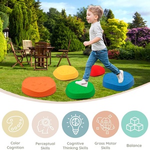 Pierres d'équilibre pour enfants, 5 pièces, pierres antidérapantes, blocs d'équilibre, <span class=keywords><strong>parcours</strong></span> d'obstacles, jouets sensoriels pour l'intérieur et l'<span class=keywords><strong>extérieur</strong></span> - Product Image 5