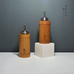 <b>Bamboo</b> Oil <b>Container</b> Cylinder Metal Lid S Size General Packaging Kitchen Use - Product Image 4