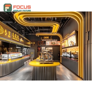 Vitrina Contemporánea para Café con Puerta de Vidrio, Estante para Exhibición de Mercancía, Gabinete de Café en Roble Natural - Product Image 3