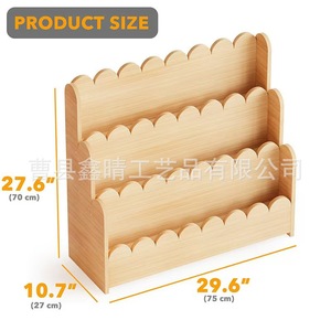 Estantería infantil de madera maciza de 3 niveles, rectangular, multiusos, para organizar la habitación de los niños - Product Image 3