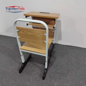 Venta Directa de Fábrica, Muebles Escolares Modernos de Madera con Altura Ajustable, Conjuntos de Escritorio y Silla Individuales y Dobles para Estudiantes - Product Image 3