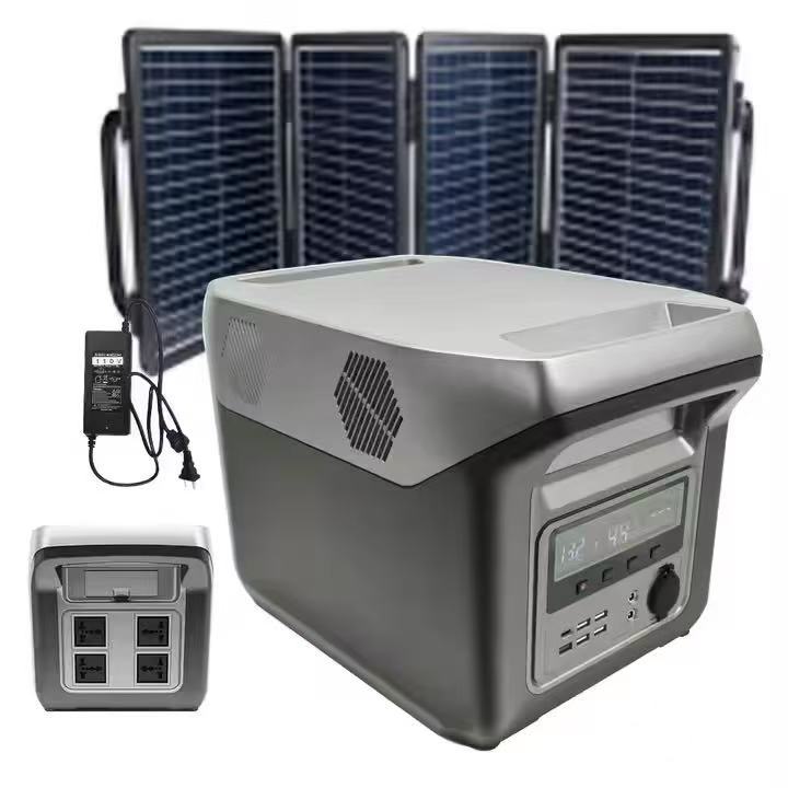 <strong>Portable</strong> Power Station <strong>2000W</strong> <strong>LiFePO4</strong> Solar <strong>Generator</strong> with Jump Starter & Flashlight for Outdoor Camping and Home Use
