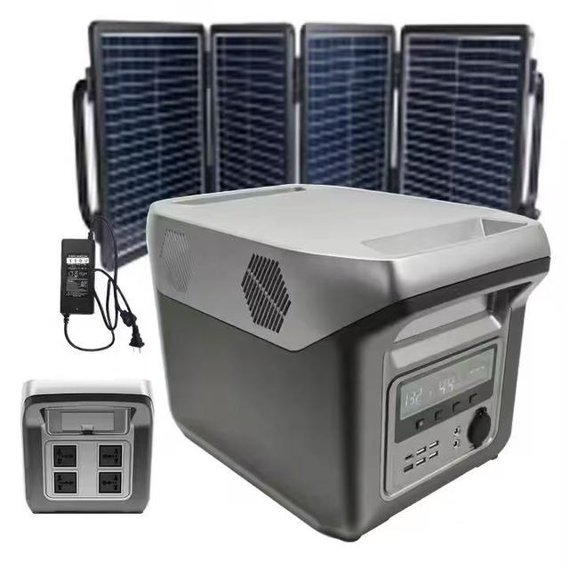 Portable Power Station 2000W LiFePO4 Solar Generator with Jump Starter & Flashlight for Outdoor Camping and Home Use