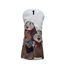 Housse de tête de club de golf en PU imperméable à l'eau avec fermeture éclair, motif marmotte de dessin animé, pour bois de fairway, ferwood, putter, n° 1 modèle en bois <span class=keywords><strong>Ryk</strong></span> - Product Image 6