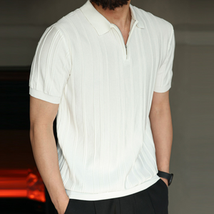 <span class=keywords><strong>Polo</strong></span> in maglia a maniche corte da uomo con colletto a risvolto e mezza zip, traspirante, ad asciugatura rapida, a righe, casual, estiva, per il commercio transfrontaliero - Product Image 5