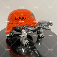 Sculpture de tortue en résine dorée chromée 40 cm, couleur personnalisée, logo de marque de luxe, modèle Love for Art, peinte à la main, décoration intérieure