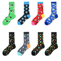 Herfst Winter Dieren Fruit Groenten Tube Grappige Kleurrijke Patten Mannen Vrouwen Leuk Merk Katoen Mode Unisex Sokken
