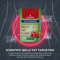 AegleWell OEM Poudre diététique Keto optimisée pour la combustion des graisses abdominales, saveur naturelle Framboise Citron, faible en glucides, complément de perte de poids, GMP
