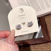 Boucles d'oreilles clous en zircon naturel plaqué or, forme chat mignon, pour femmes, bijoux à porter au quotidien, vente en gros