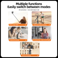 Fotopro Trépied portable en aluminium 3-en-1 avec perche à selfie escamotable, longueur extensible de 1800 mm pour selfies grand angle