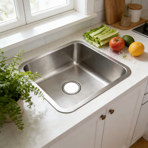 Design moderne en acier inoxydable 304 fait à la main sous le comptoir petit évier de <span class=keywords><strong>cuisine</strong></span> 44*39*20cm taille de <span class=keywords><strong>siphon</strong></span> assorti avec robinet - Product Image 6