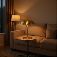Lampe d'ambiance LED rechargeable à commande tactile, trois couleurs, intensité variable, en fer forgé, type dôme champignon, pour table, chambre et salle à manger