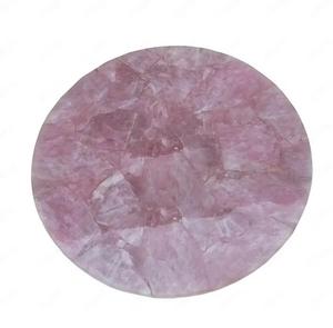 Mesa de Centro Redonda de Cuarzo Rosa, Piedra de Cristal Curativa, Encimera de Cocina de Estilo Moderno - Product Image 3