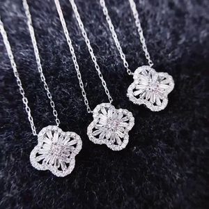 Xinfly 0.3CT Natural Diamond Classic Four <b>Leaf</b> Clover Necklace 18K Real Pawnable White Gold - Product Image 1