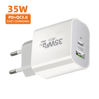 Chargeurs de téléphone PD 35W QC3.0 2 ports USB Charge rapide pour iPhone 13 14 Xiaomi Samsung S22 S23 Huawei Chargeur rapide