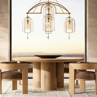 Luxuriöses Minimalistisches Modernes Massivholz-Esszimmer-Set Zylindrischer Sockel Passende Esszimmerstühle Hochwertige Replik Montiert Langlebig
