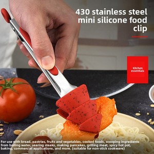 Pince multifonctionnelle en acier inoxydable pour la cuisine, l'extérieur, le barbecue, le steak, le gâteau et le snack. - Product Image 2
