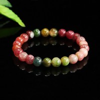 Bracelet en perles de tourmaline naturelle Aiyu, couleur bonbon, bracelet en cristal, vente en gros, e-commerce, diffusion en direct, dropshipping S5102902