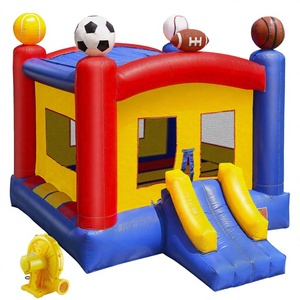 Château gonflable en PVC avec toboggan double, installation facile, aire de jeux extérieure pour les fêtes d'enfants - Product Image 2