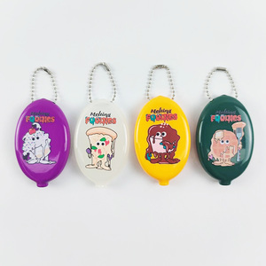 Porte-monnaie en caoutchouc personnalisé avec logo, forme ovale, en PVC souple, porte-monnaie à presser, porte-clés pour la vente en gros, porte-clés en caoutchouc PVC - Product Image 4