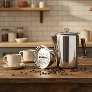 1.7L/2.5L Camping Coffee Pot 304 Stainless Steel Coffee Pot Outdoors Brew Coffee <b>Maker</b> for Camping, Hiking - Product Image 1
