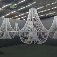 Nouveaux accessoires de mariage : Rideau de perles en acrylique cristallin, suspension de scène de mariage, mur de fleurs pour la décoration de la scène de mariage