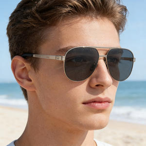 Lunettes de soleil Aviator Ks-3818 pour hommes, monture en métal, lentille TAC, protection UV400, classe 2, pare-soleil, couleur argent blanc - Product Image 4