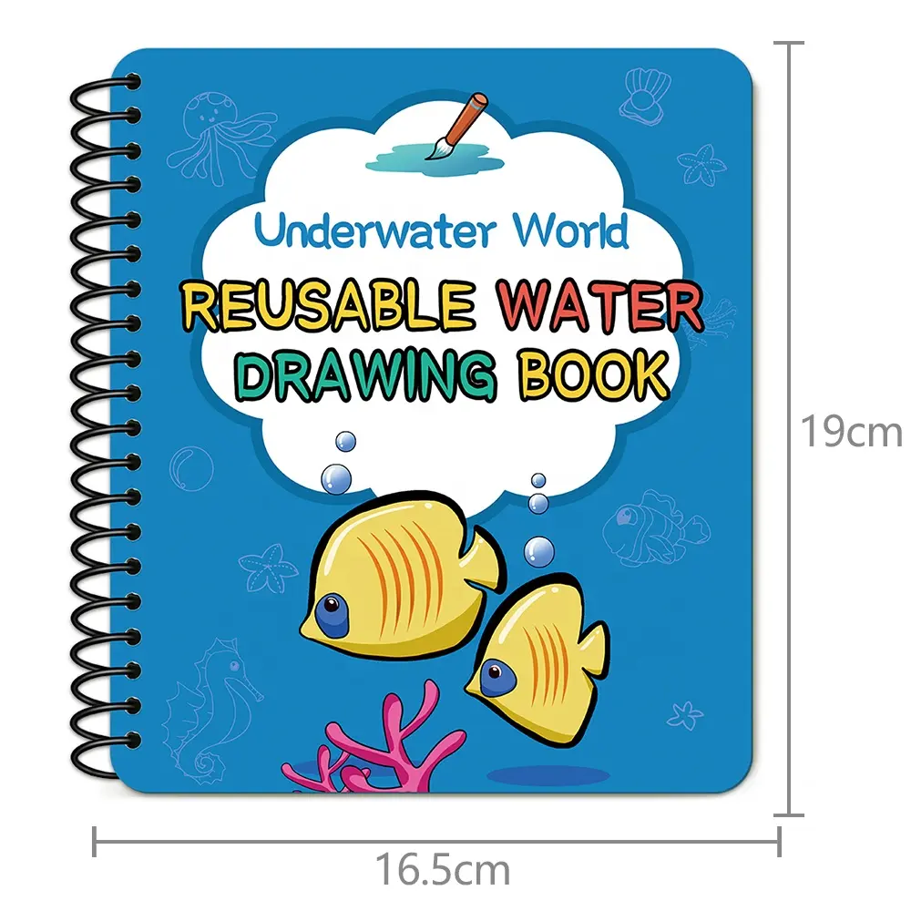2024 Hete Verkoop Magische Waterkleuring Tekening Kinderen Cartoon Aqua Doodle Boek Voor Vroege Educatie