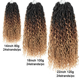 Ombre noir brun blond Boho déesse Locs Crochet cheveux pré-bouclé rivière Locs Boho Locs - Product Image 2