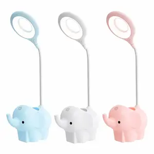 Schöne Elefant LED Schreibtischlampe USB wiederaufladbar Studieren Lesen Licht Touch-Steuerung dimmen Tisch-Nachtlampe für Kinder Nachttisch Büro