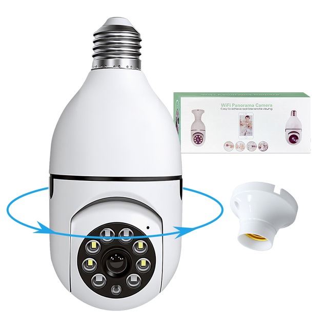 Large Battery Powered Bulb Camera Ultra Long Continuous Recording Security Camera Offline Storage Auto Upload Campsite Guard