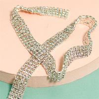 1-3cm Fashion Rhinestone Tape Trim Resin Crystal Ab Decoration Trimming for Diy Shoes Banding Garment Hat Shiny