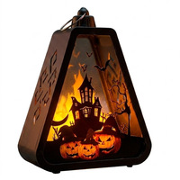 Lanterne d'extérieur à piles avec effet flamme pour Halloween, prix de gros, idéale pour la terrasse, le jardin et les fournitures de fête d'Halloween