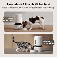 Distributeur automatique de nourriture pour animaux de compagnie avec Wi-Fi et conservation de la fraîcheur, capteur de niveau de nourriture faible, pour chats et chiens