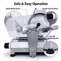Trancheuse à viande congelée semi-automatique professionnelle, lame de 250 mm, épaisseur réglable de 0 à 17 mm, coupe-viande électrique pour bœuf, porc, agneau, pour la restauration et la cuisine