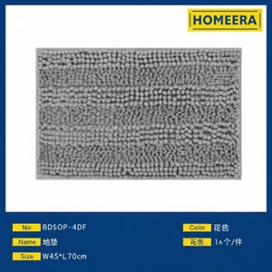 Confezione all'ingrosso di 6 zerbini in poliestere grigio 45x70cm tappetino per decorazioni per la casa - Product Image 1