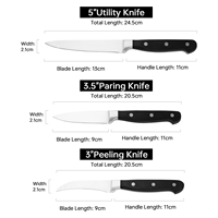 Vente chaude ensemble de couteaux de cuisine professionnels en acier inoxydable manche ABS 7 pièces couteaux Ultra tranchants pour Chefs Chef couteaux à désosser