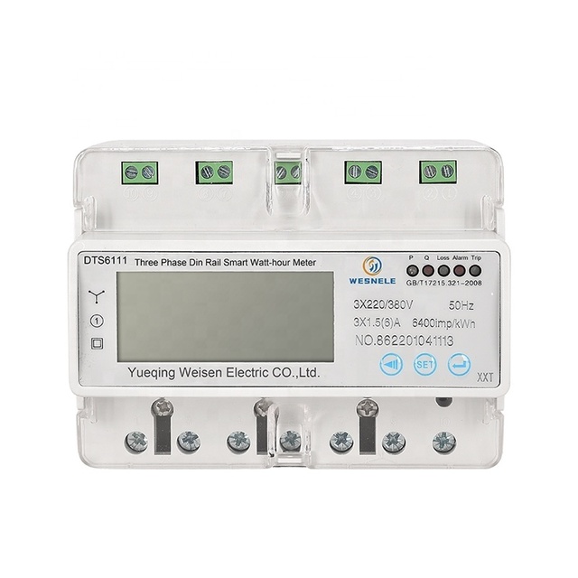Three Phase Energy Meter Din Rail Electric Power Meter 380V with LED Display Smart Meter