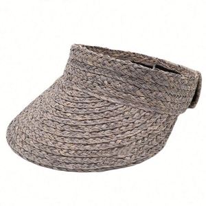 Summer Women Sports Sunshade Straw <b>Hat</b> with Y2K Style Outdoor Running Travel Fishing Visor <b>Hat</b> Empty Top Raffia Straw <b>Hat</b> - Product Image 1
