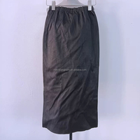 Jupe midi en cuir noir sur mesure pour femmes, tenue de bureau pour femmes