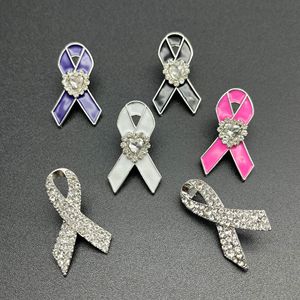 European Style <b>Ribbon</b> Brooch Crystal Rhinestone Zinc Alloy Unisex Gift Bowknot Fashion Pin - Product Image 1