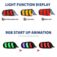 Feux arrière LED RGB à prisme fumé modifiés pour Ford Mustang GT EcoBoost 2015 2016 2017 2018 (paire) – Feux de freinage, de recul et de position