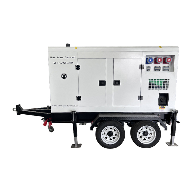 Chinese Movable Power Silent Mobile Diesel Generator With Trailer