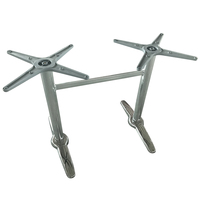 Base de table double avec pieds en acier inoxydable 304 pour restaurant, café, bistrot, support de table à manger longue