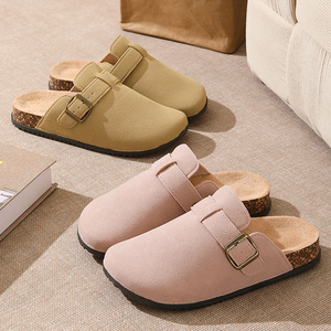 2026 Sandal Selop Kulit Suede Ringan Wanita Pria Model Tertutup, Nyaman, Lembut, dengan Gesper, untuk Luar Ruangan - Product Image 6