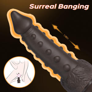 Klitoris stimulation Freisprech-Dildo maschinen 8,66 Zoll Realistische Silikon-Spiked Big Black Saugnapf Schub vibrations dildo - Product Image 4