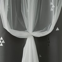 Rideaux occultants blancs et en dentelle Tulle, Triangle supérieur imprimé, transparents, pour chambre de garçon, avec œillet