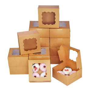 Boîte de papier kraft personnalisée en usine avec fenêtre pour gâteau, savon, nourriture, cadeau de Noël, macarons, boîte de papier kraft recyclé avec logo - Product Image 2